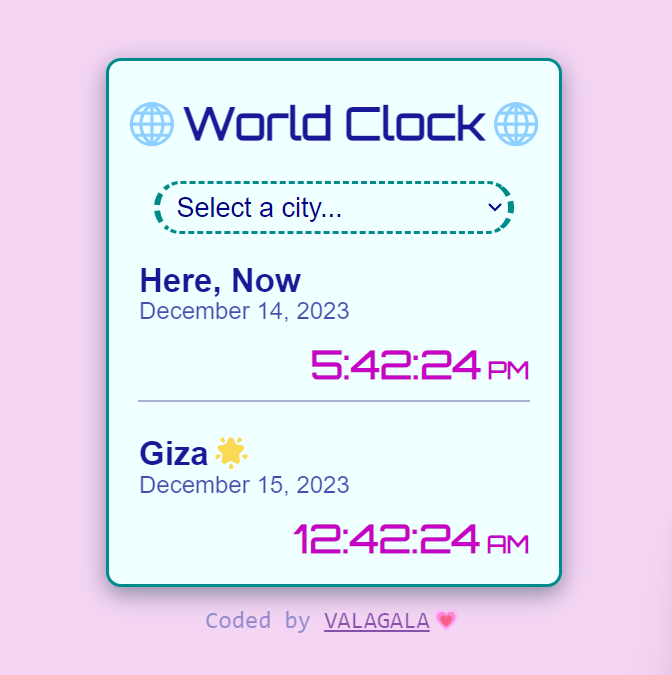 VALAGALA World Clock App